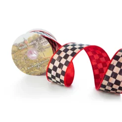 MacKenzie-Childs Courtly Check 2 Ribbon - Red| Holiday|Finishing Touches
