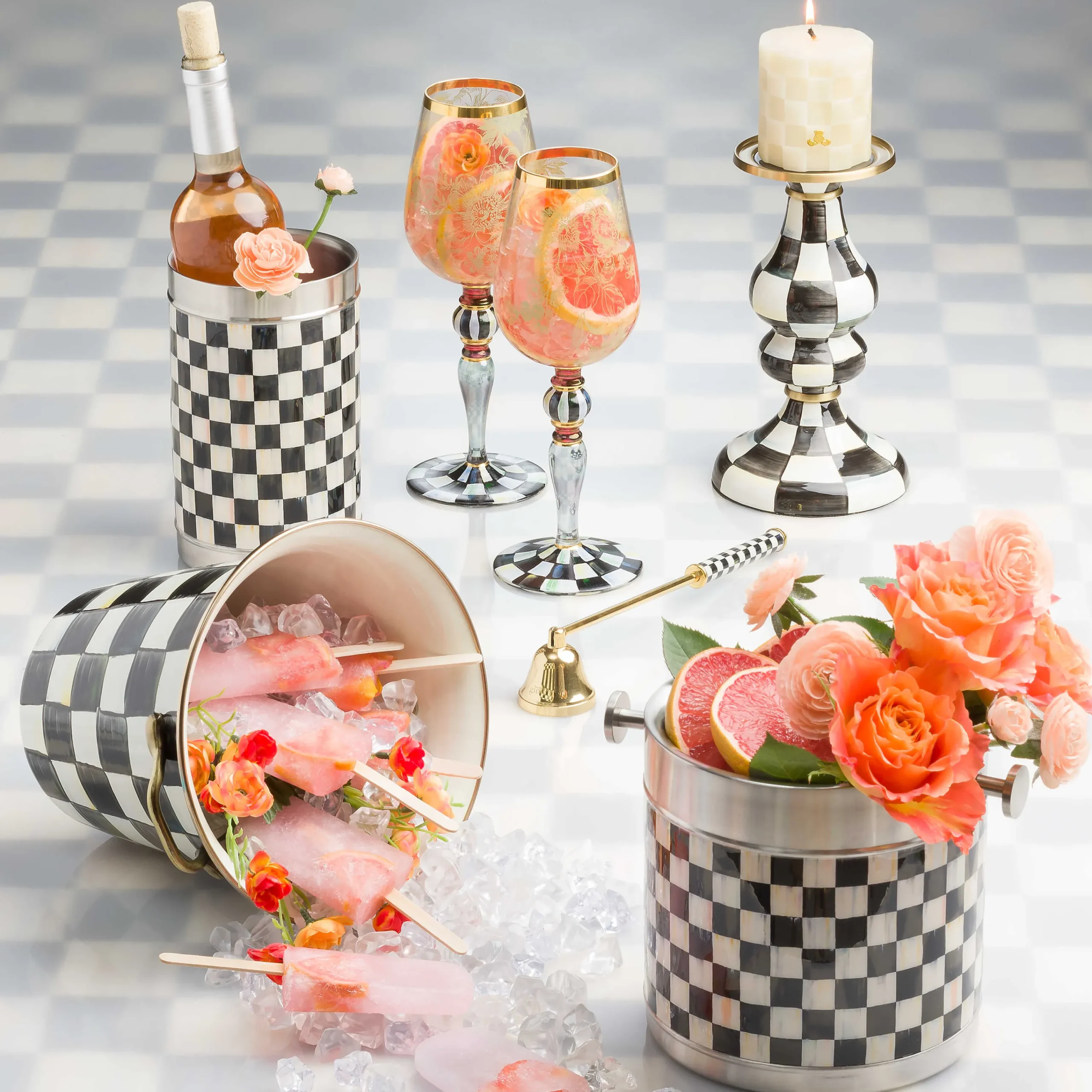 MacKenzie-Childs Courtly Check 3260 Wine Cooler| Drinkware|Bar Entertaining