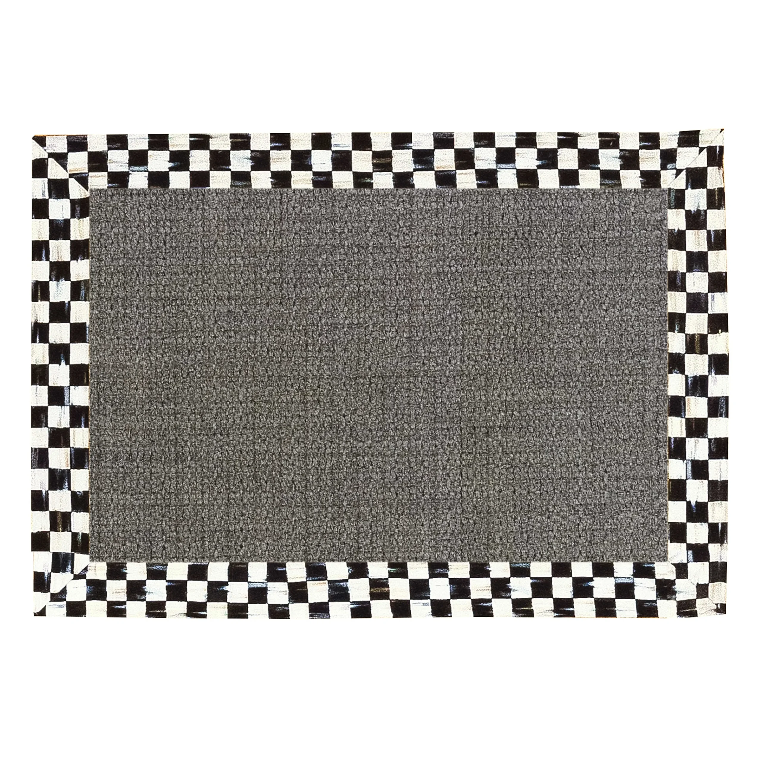 MacKenzie-Childs Courtly Check 2' x 3' Grey Sisal Rug| Rugs
