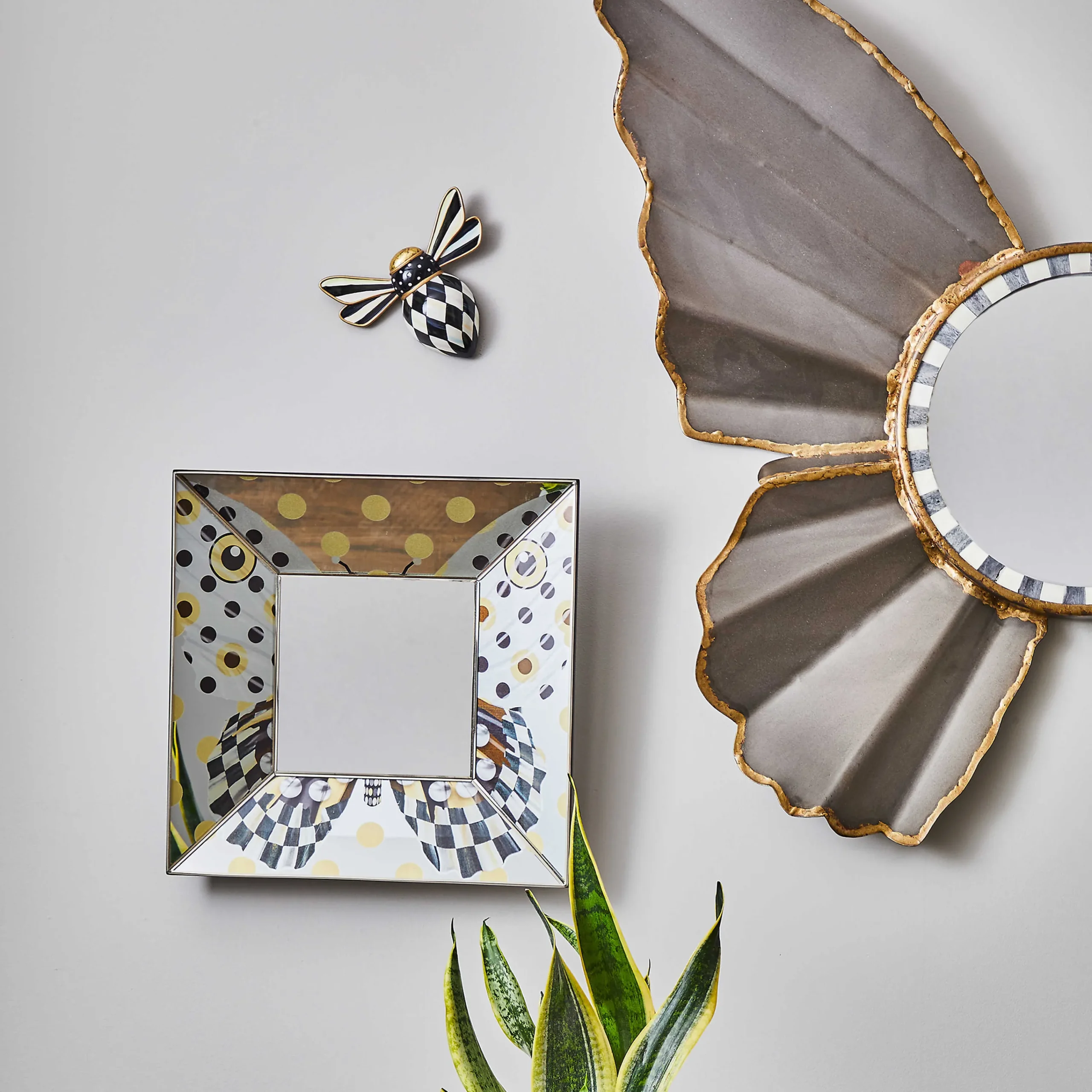 MacKenzie-Childs Courtly Check Bee Wall Decor| Spring|Room Accents