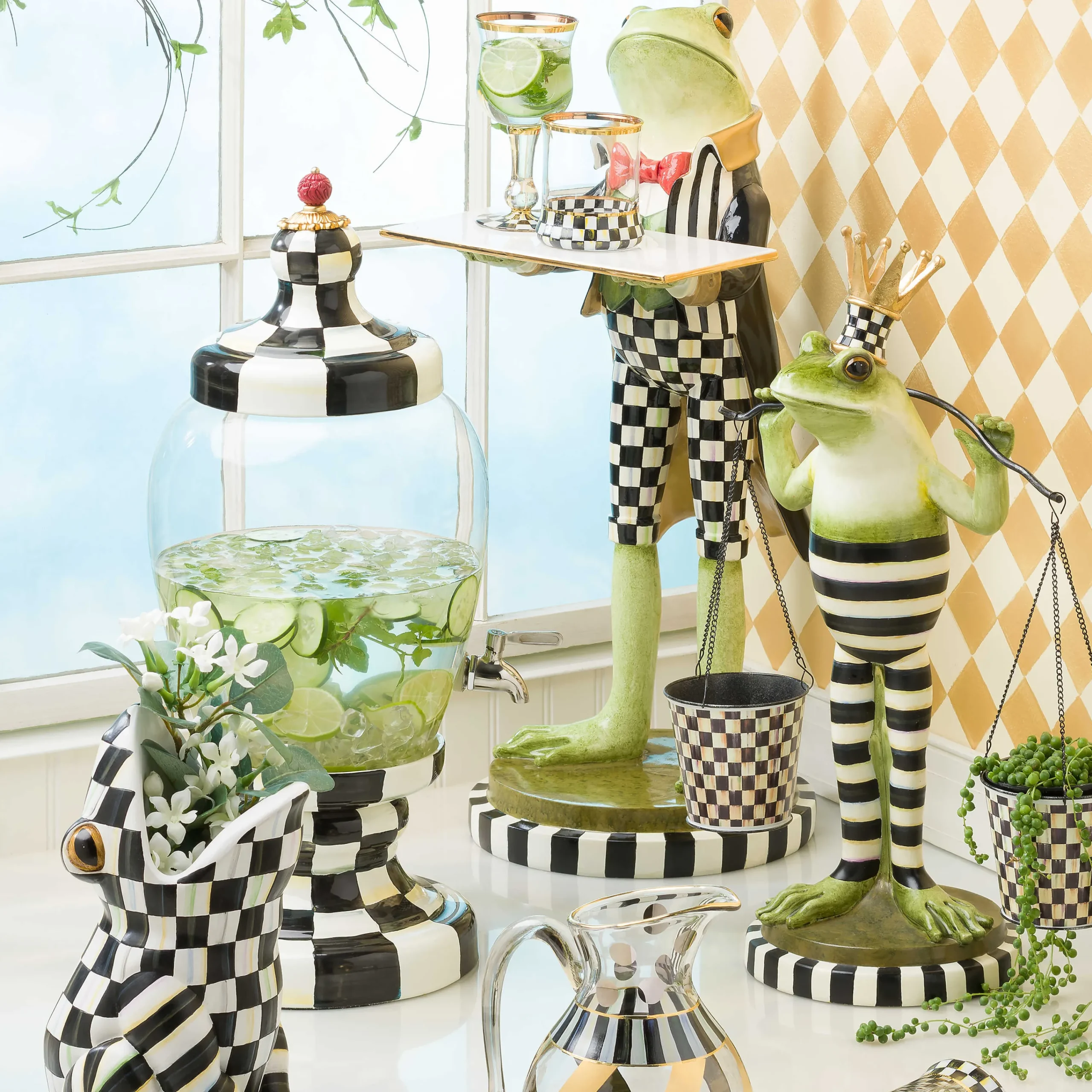 MacKenzie-Childs Courtly Check Beverage Hostess| Fall Entertaining|Drinkware