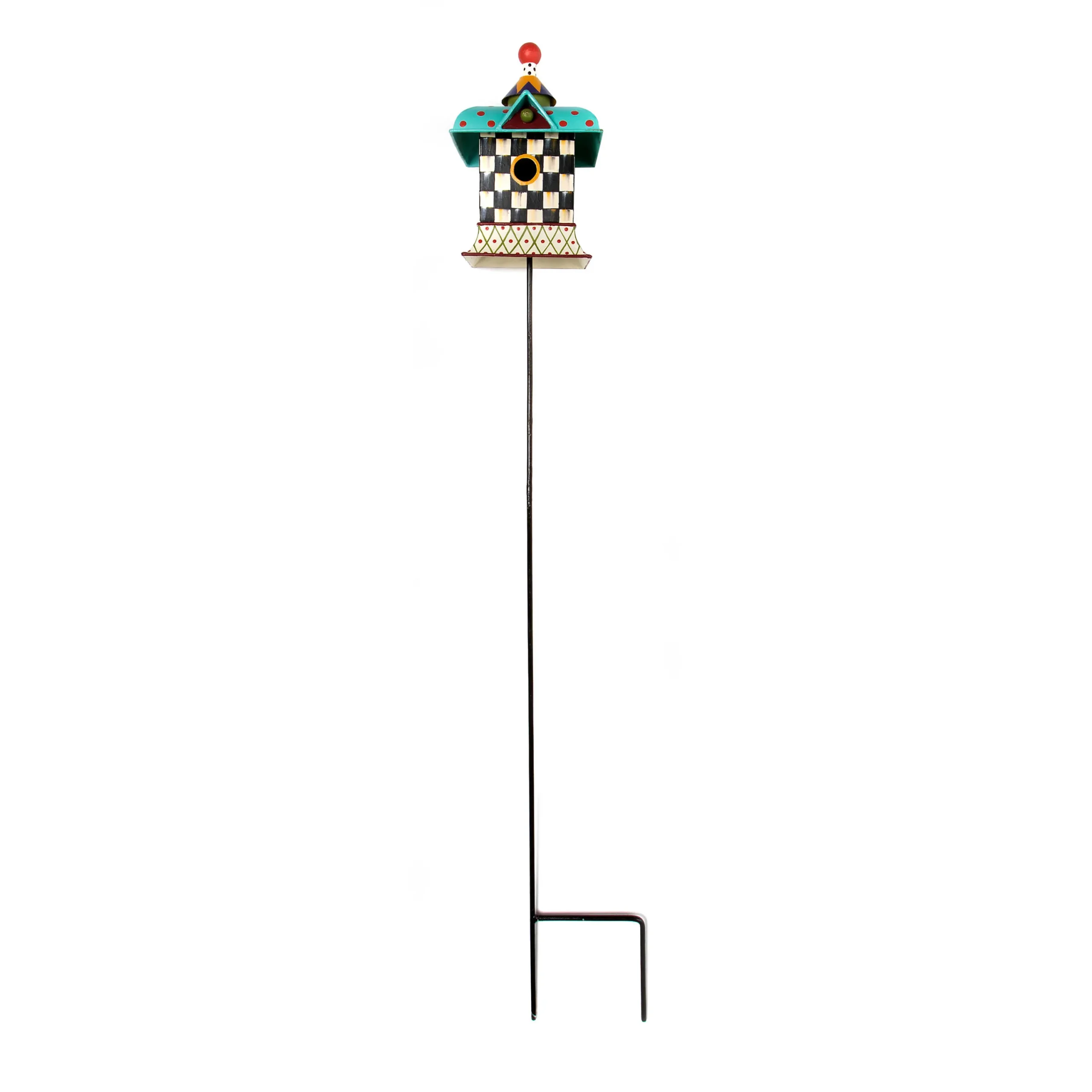 MacKenzie-Childs Courtly Check Birdhouse Stake| Spring|Outdoor