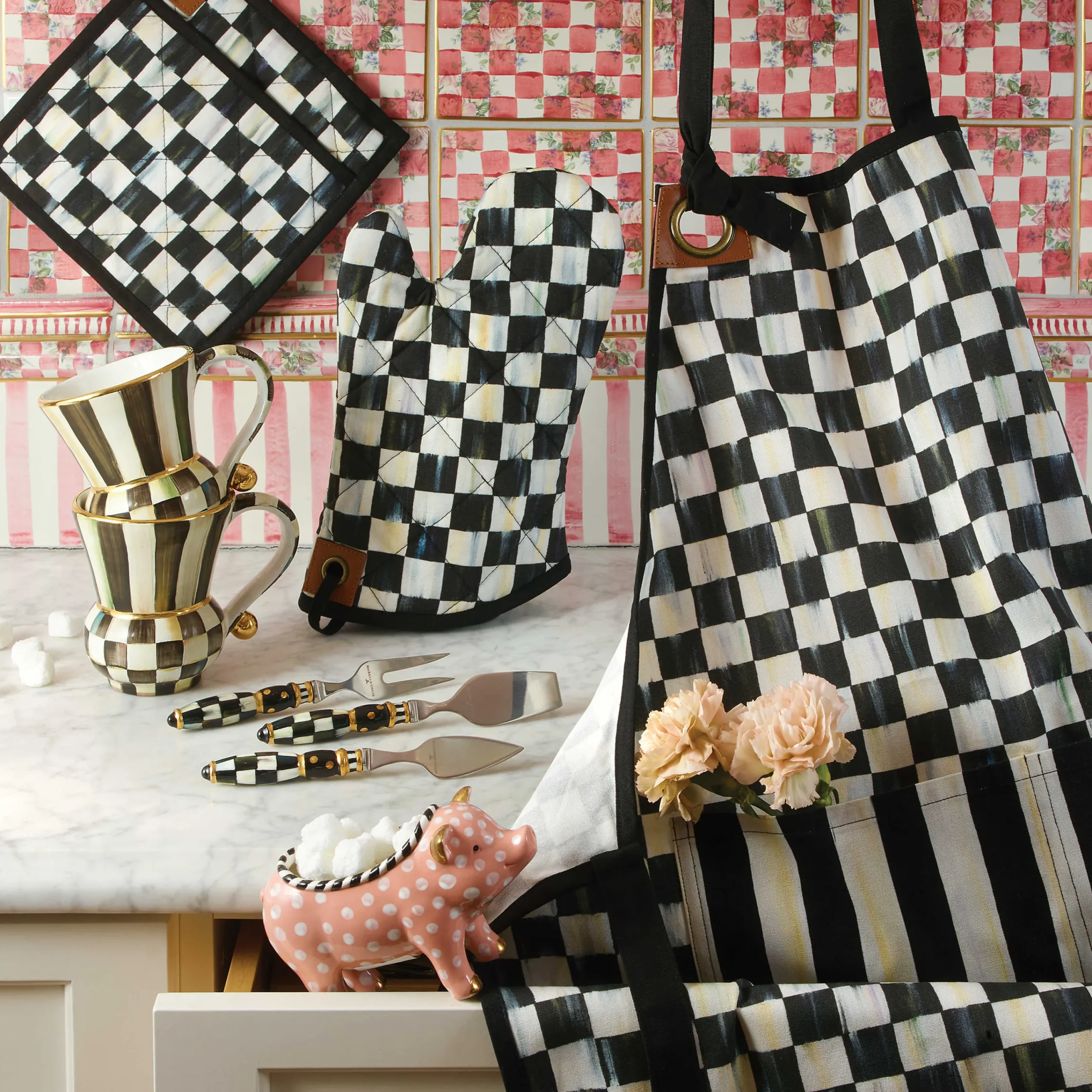 MacKenzie-Childs Courtly Check Bistro Apron| Kitchen & Table Linens