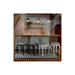 MacKenzie-Childs Courtly Check Black Counter Stool| Dining Room & Kitchen