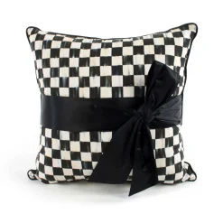 MacKenzie-Childs Courtly Check  Black Sash Throw Pillow| Pillows, Throws, & Cushions