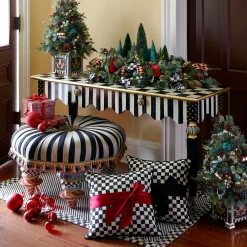 MacKenzie-Childs Courtly Check  Black Sash Throw Pillow| Pillows, Throws, & Cushions