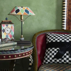 MacKenzie-Childs Courtly Check Black Sash Throw Pillow| Pillows, Throws, & Cushions