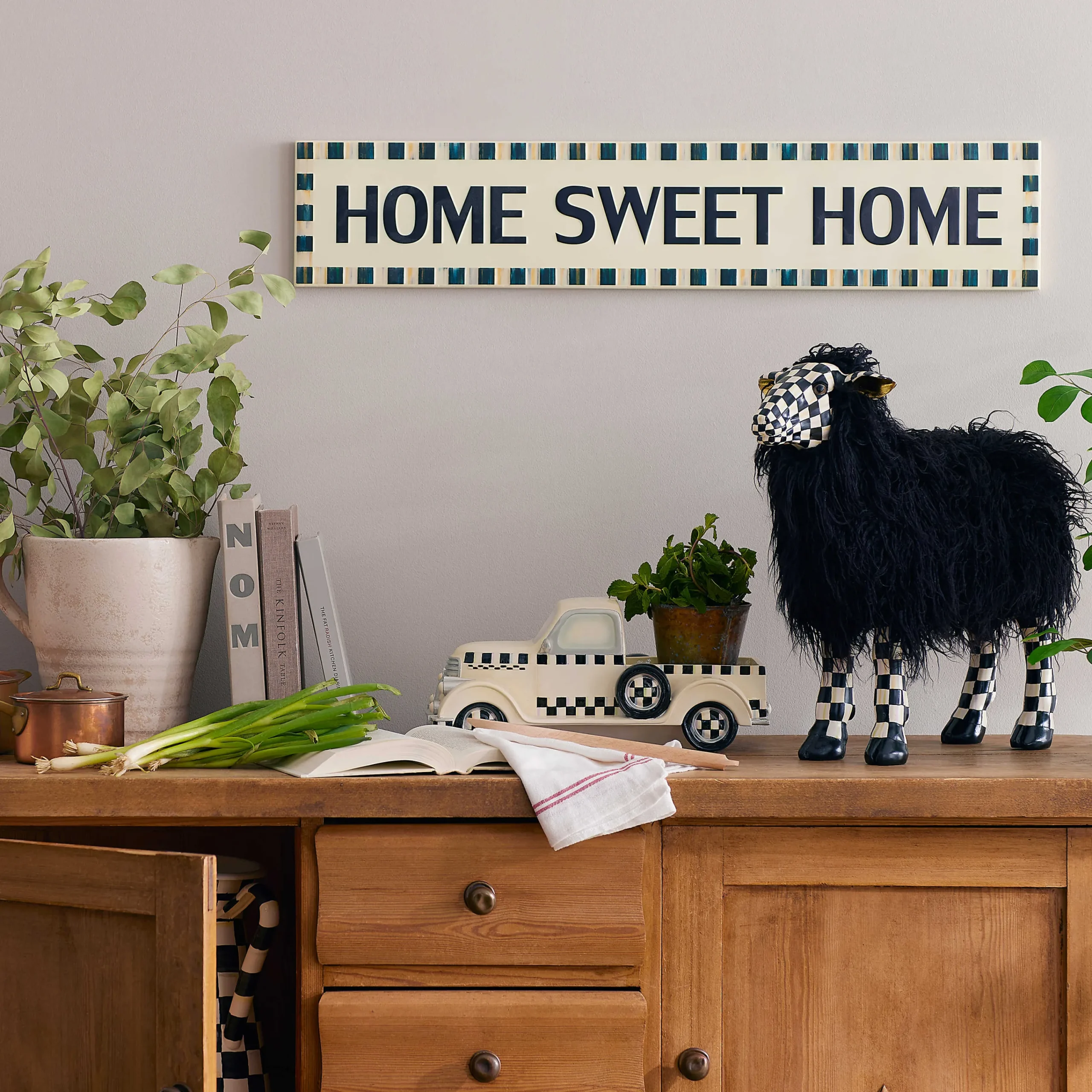 MacKenzie-Childs Courtly Check Black Sheep - Small| Spring|Room Accents