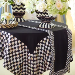 MacKenzie-Childs Courtly Check Black Table Runner| Kitchen & Table Linens