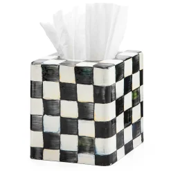 MacKenzie-Childs Courtly Check Boutique Tissue Box Cover| Bath & Bath Accessories|Room Accents