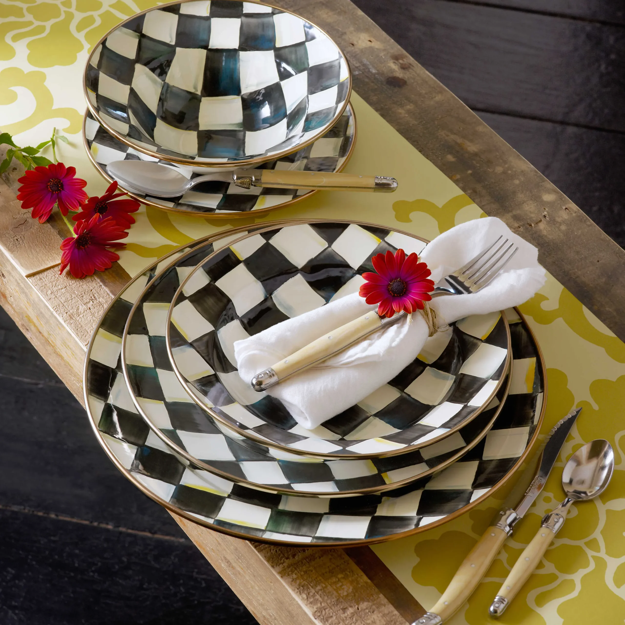 MacKenzie-Childs Courtly Check Breakfast Bowl| Dinnerware & Flatware