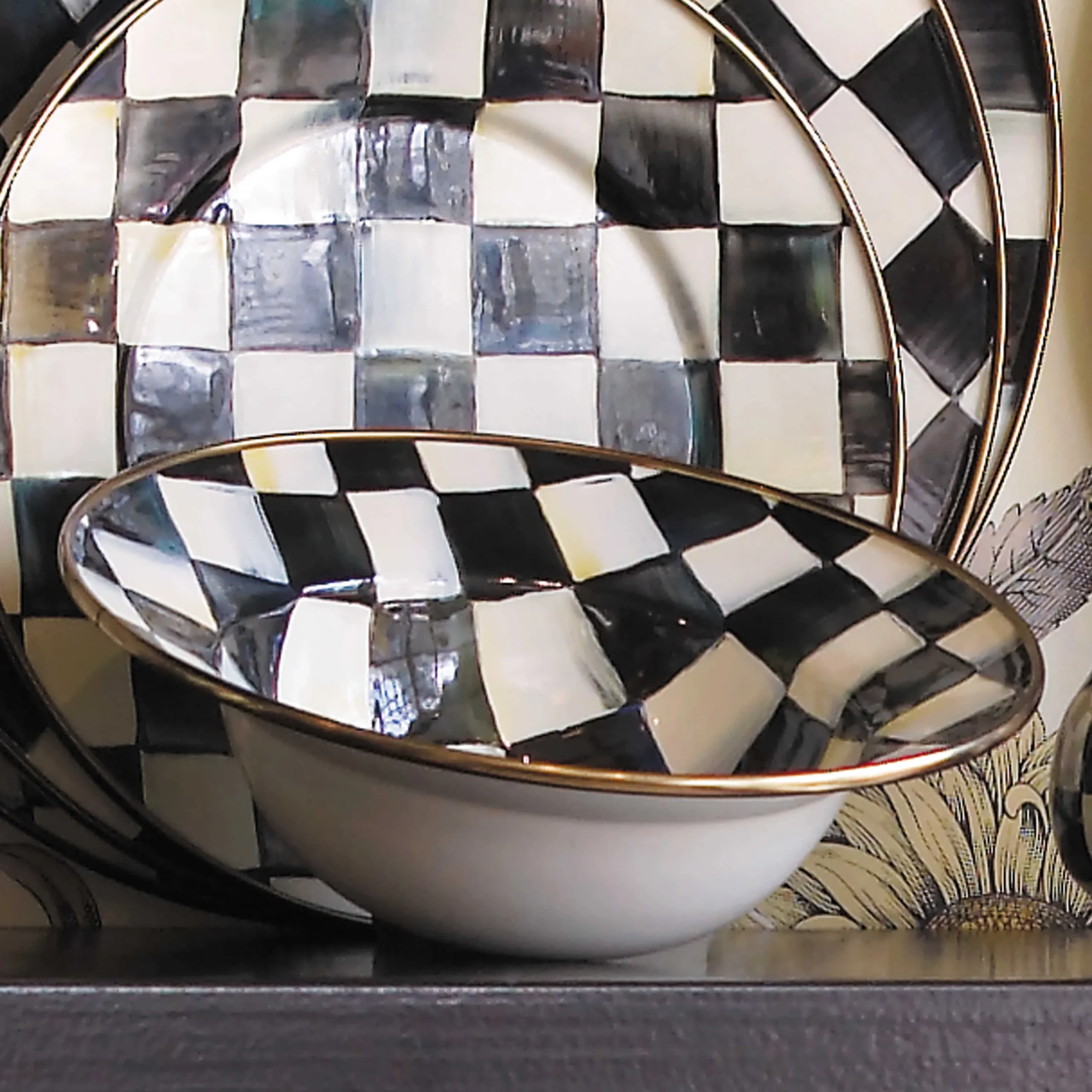 MacKenzie-Childs Courtly Check Breakfast Bowl| Dinnerware & Flatware