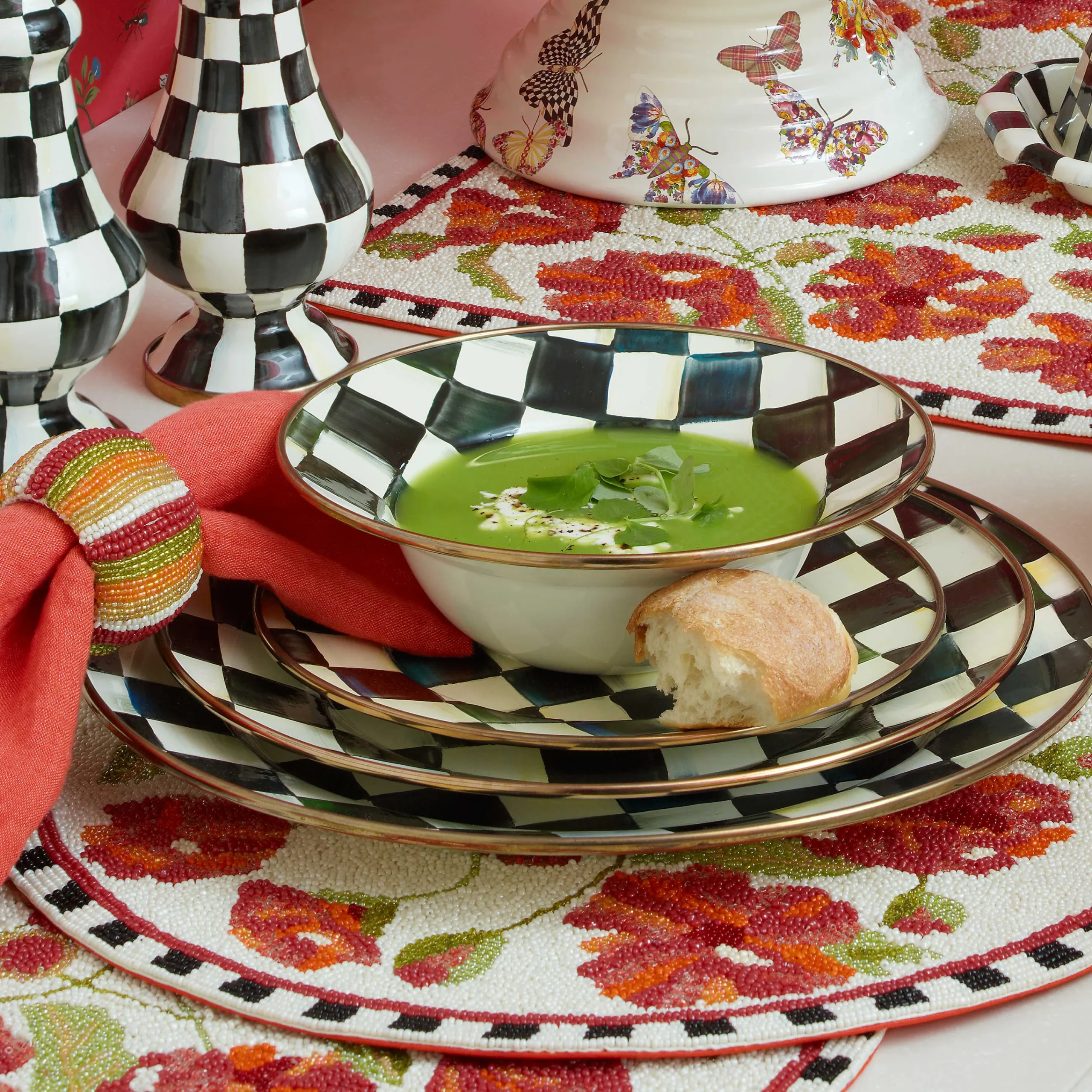 MacKenzie-Childs Courtly Check Breakfast Bowl| Dinnerware & Flatware