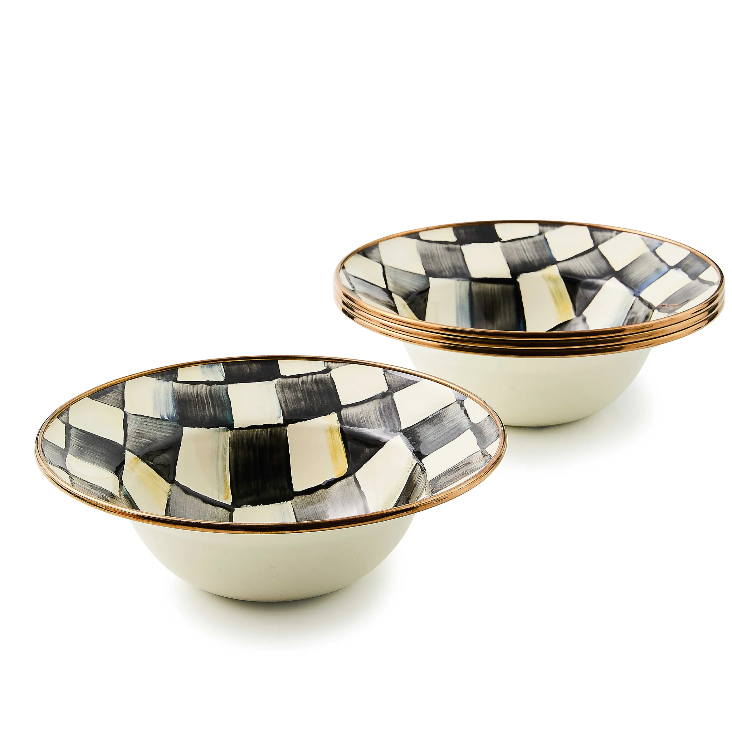 MacKenzie-Childs Courtly Check Breakfast Bowls, Set of 4| Kitchen & Dining Sets|Dinnerware & Flatware