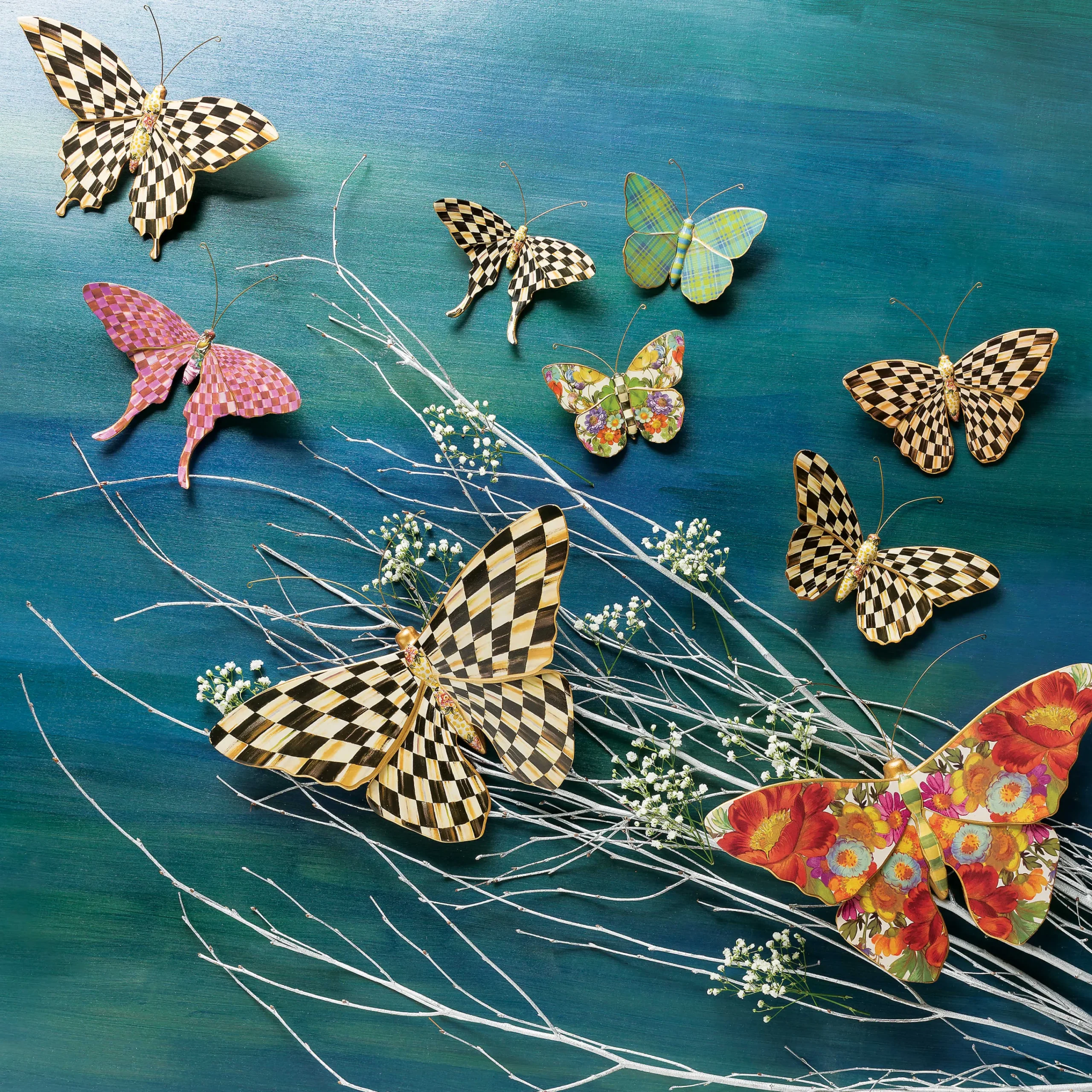 MacKenzie-Childs Courtly Check Butterfly Wall Decor| Room Accents