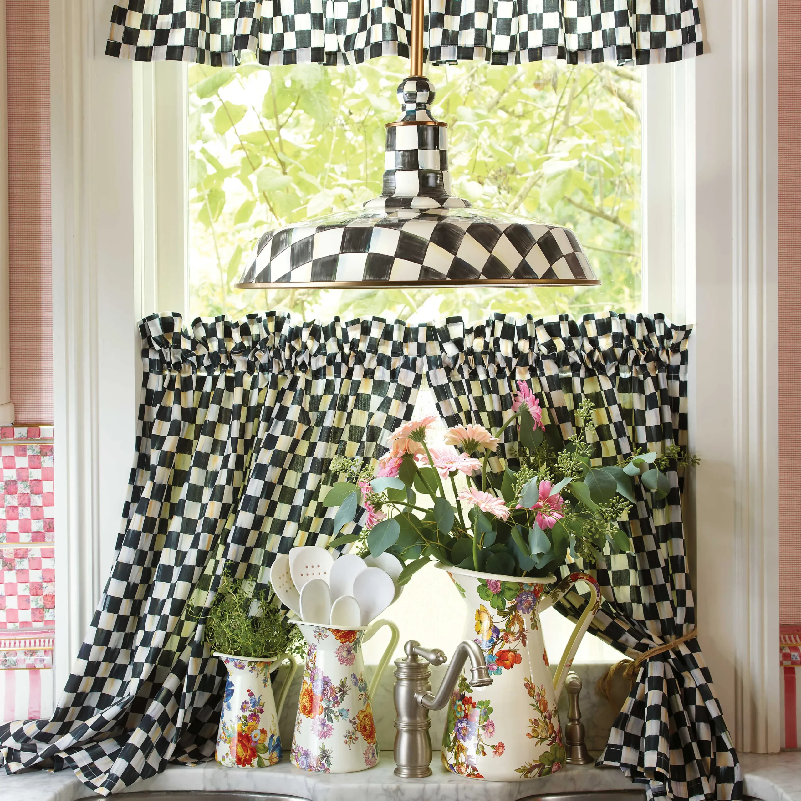 MacKenzie-Childs Courtly Check Cafe Valance| Room Accents