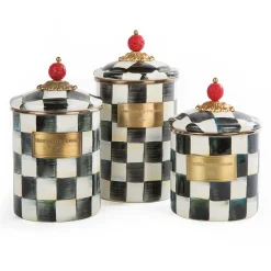MacKenzie-Childs Courtly Check Canisters, Set of 3| Kitchen & Dining Sets|Kitchen Storage & Organization