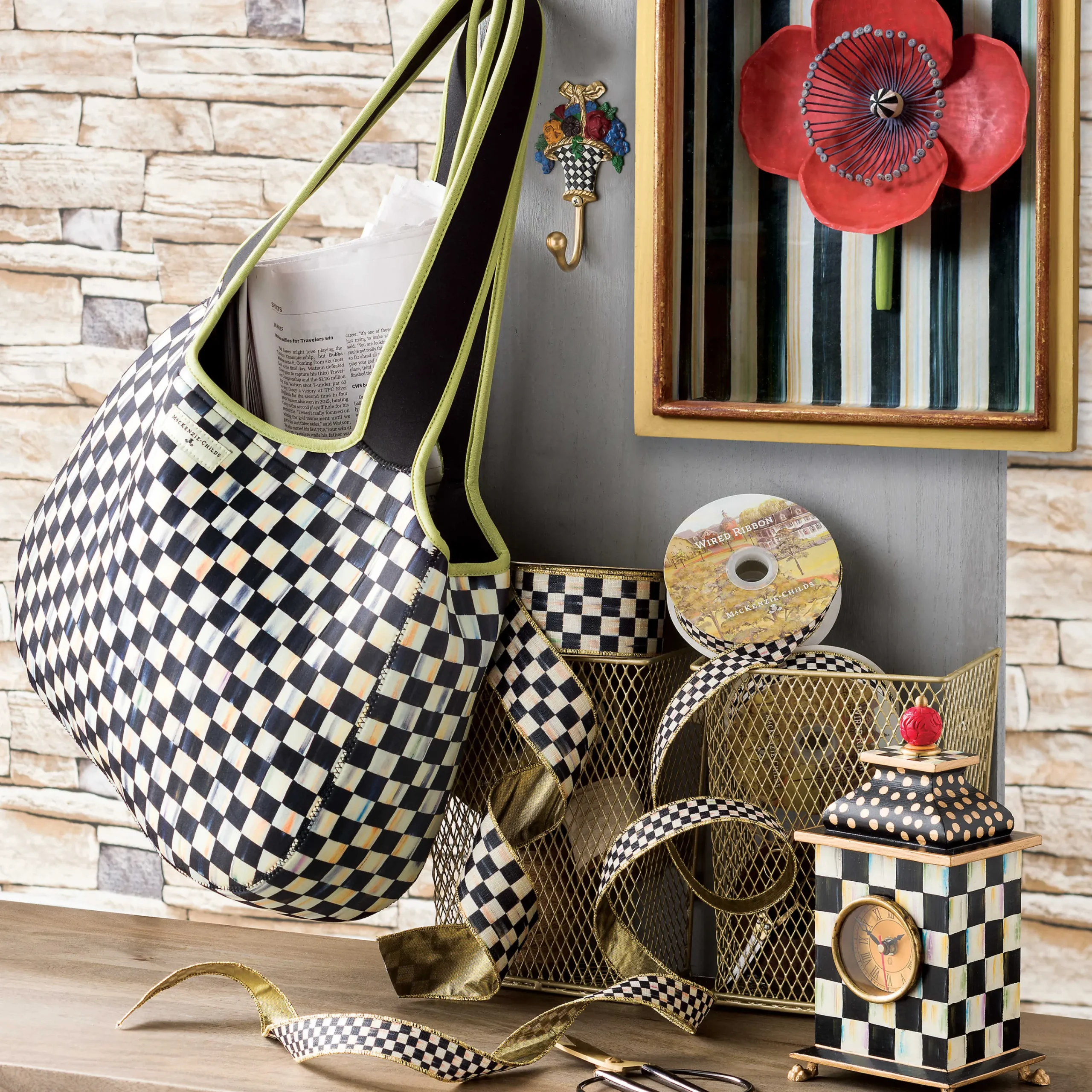 MacKenzie-Childs Courtly Check Carryall| Accessories