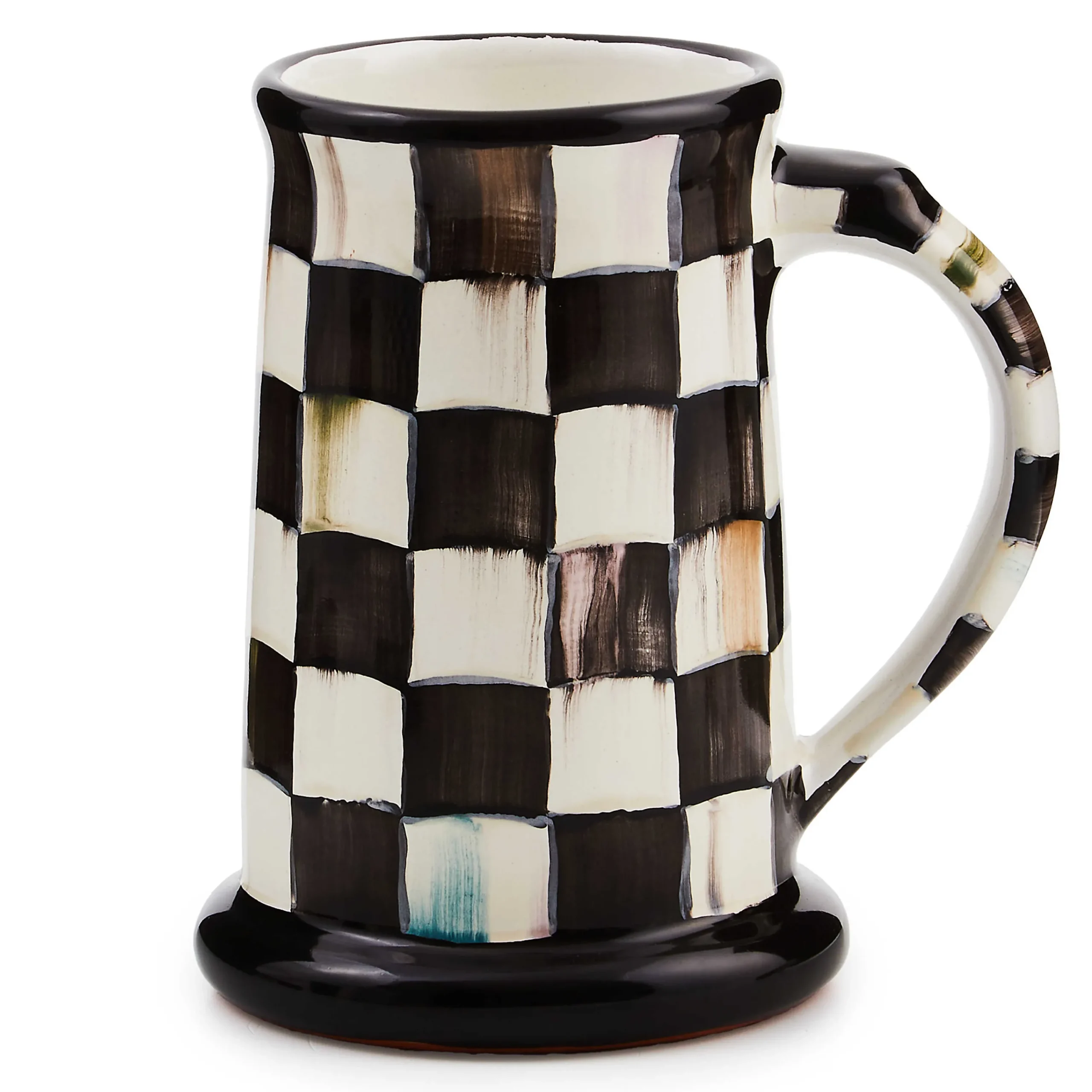 MacKenzie-Childs Courtly Check Ceramic Beer Mug| Drinkware|Bar Entertaining