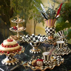 MacKenzie-Childs Courtly Check Ceramic Compote| Serveware
