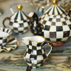 MacKenzie-Childs Courtly Check Ceramic Creamer| The Coffee Shop|Serveware