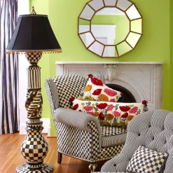 MacKenzie-Childs Courtly Check Ceramic Floor Lamp| Lighting