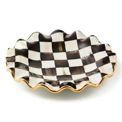 MacKenzie-Childs Courtly Check Ceramic Fluted Dinner Plate| Dinnerware & Flatware