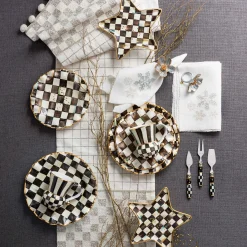 MacKenzie-Childs Courtly Check Ceramic Fluted Dinner Plate| Dinnerware & Flatware
