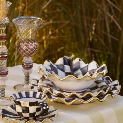 MacKenzie-Childs Courtly Check Ceramic Fluted Breakfast Bowl| Dinnerware & Flatware