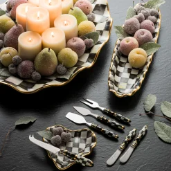 MacKenzie-Childs Courtly Check Ceramic Hors d'Oeuvre Tray| Serveware