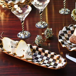 MacKenzie-Childs Courtly Check Ceramic Hors d'Oeuvre Tray| Serveware