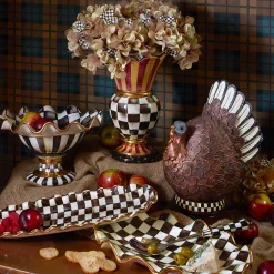 MacKenzie-Childs Courtly Check Ceramic Hors d'Oeuvre Tray| Serveware