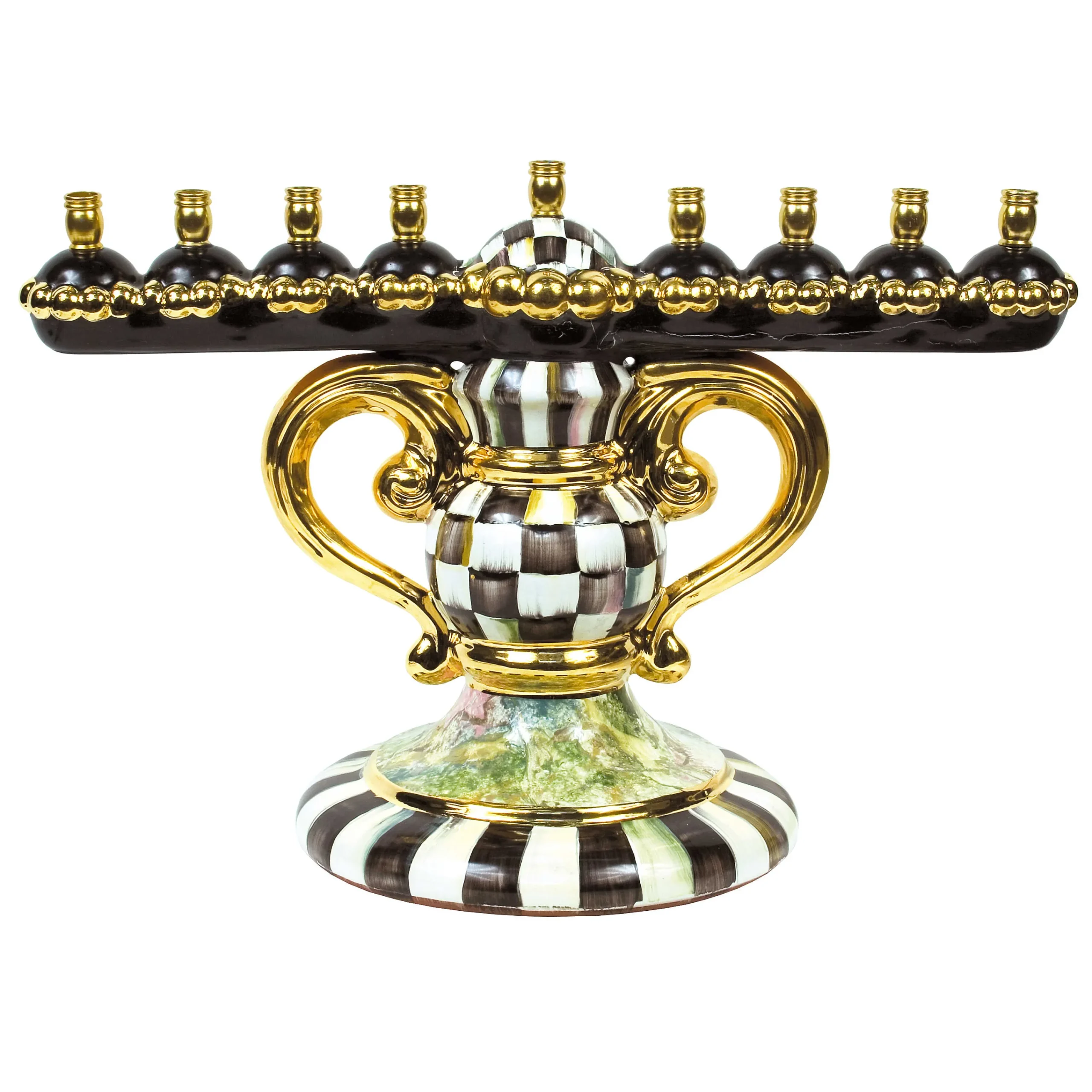 MacKenzie-Childs Courtly Check Ceramic Menorah| Holiday