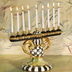 MacKenzie-Childs Courtly Check Ceramic Menorah| Holiday