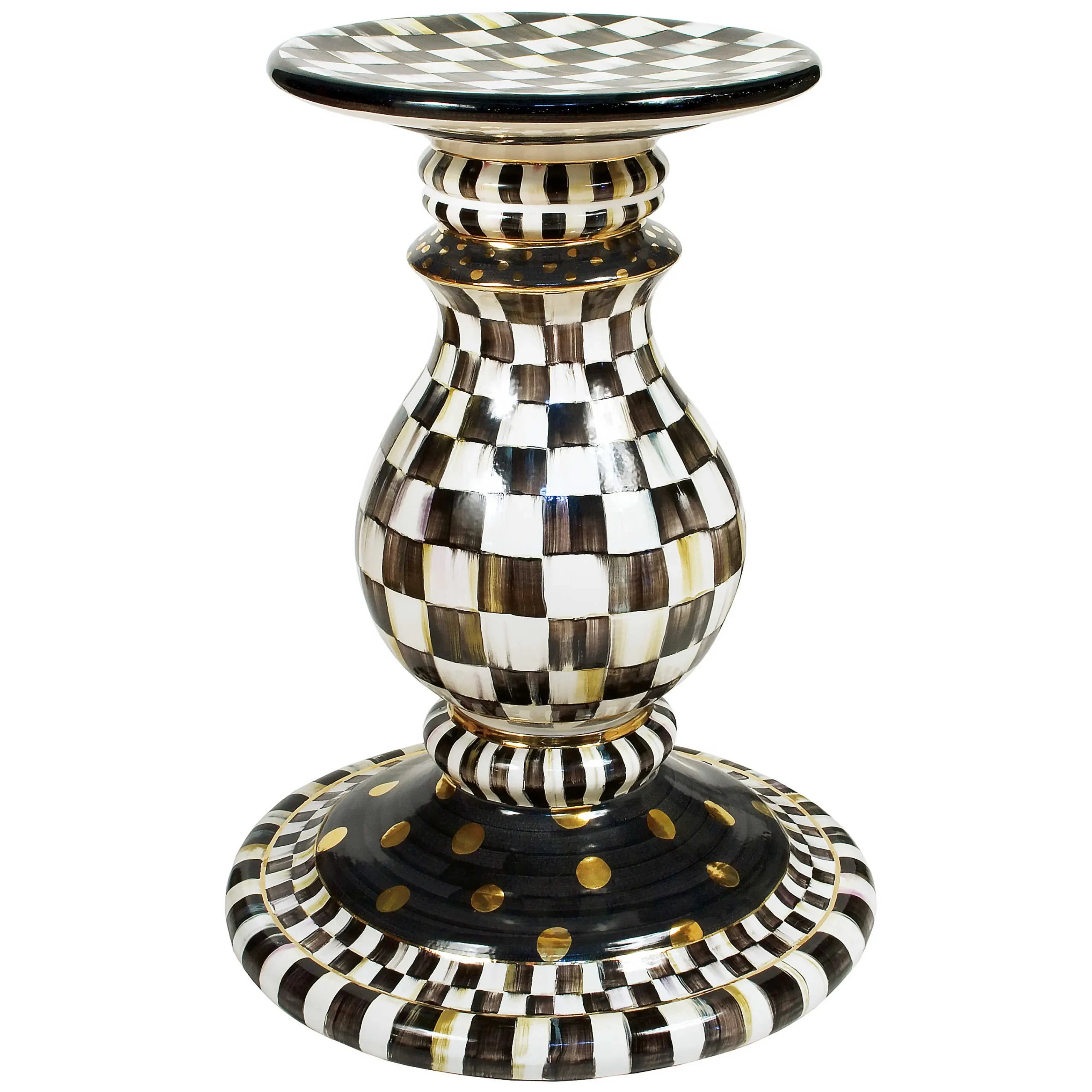 MacKenzie-Childs Courtly Check Ceramic Pedestal Table Base| Dining Room & Kitchen