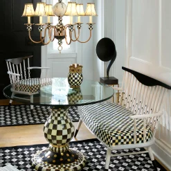 MacKenzie-Childs Courtly Check Ceramic Pedestal Table Base| Dining Room & Kitchen