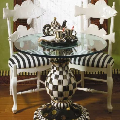 MacKenzie-Childs Courtly Check Ceramic Pedestal Table Base| Dining Room & Kitchen