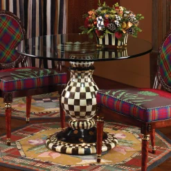 MacKenzie-Childs Courtly Check Ceramic Pedestal Table Base| Dining Room & Kitchen