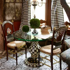 MacKenzie-Childs Courtly Check Ceramic Pedestal Table Base| Dining Room & Kitchen