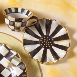 MacKenzie-Childs Courtly Check Ceramic Saucer| The Coffee Shop|Dinnerware & Flatware