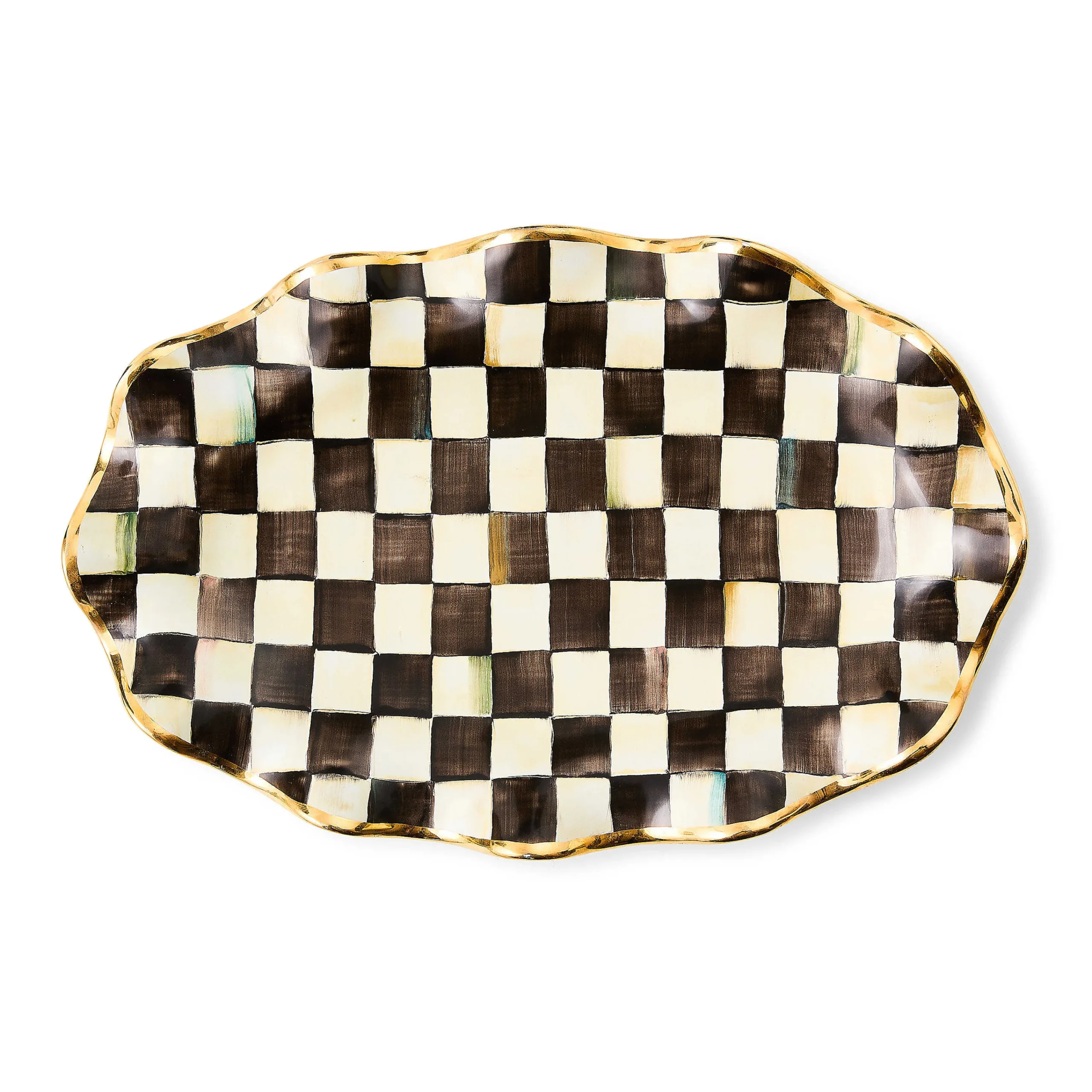 MacKenzie-Childs Courtly Check Ceramic Serving Platter| Serveware