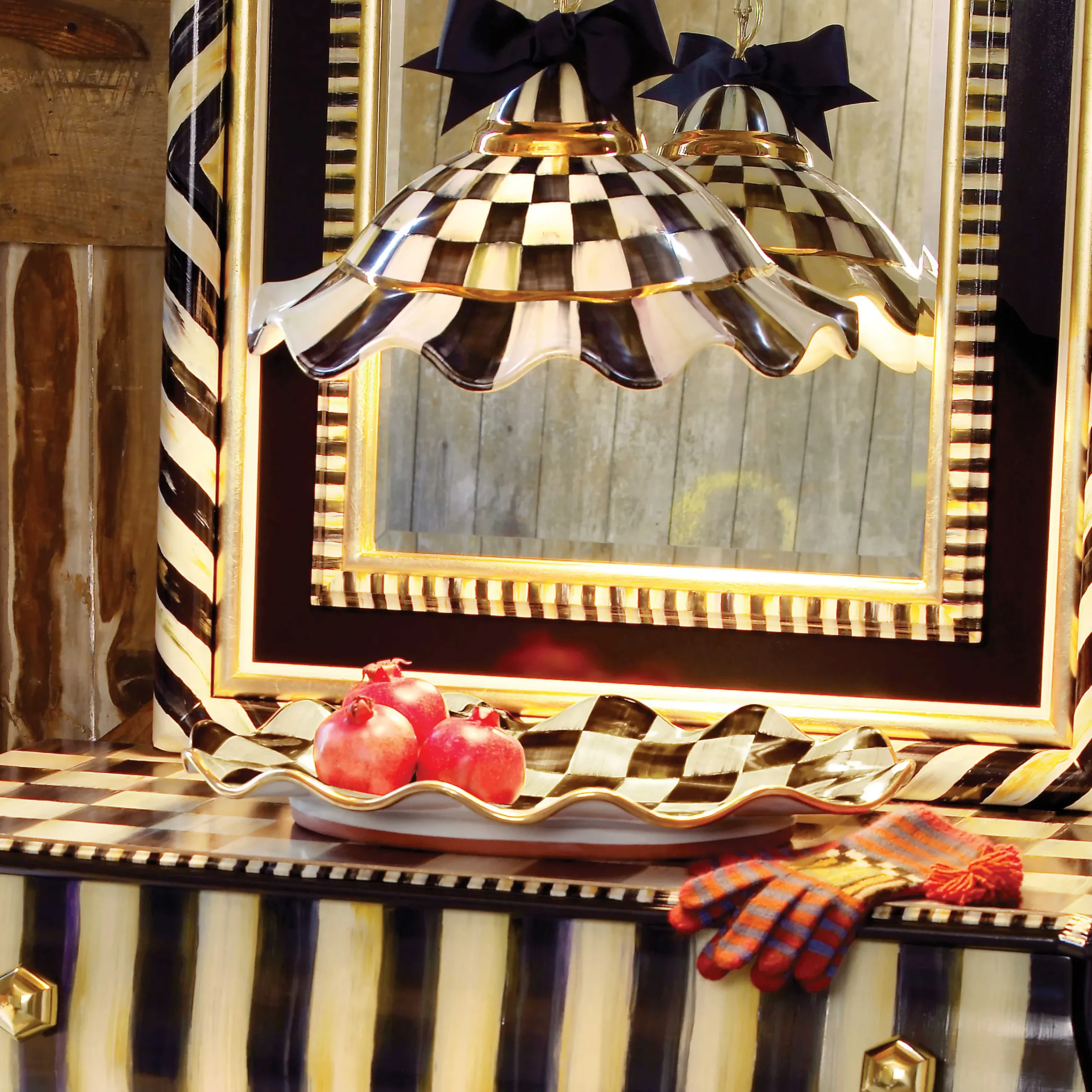 MacKenzie-Childs Courtly Check Ceramic Serving Platter| Serveware