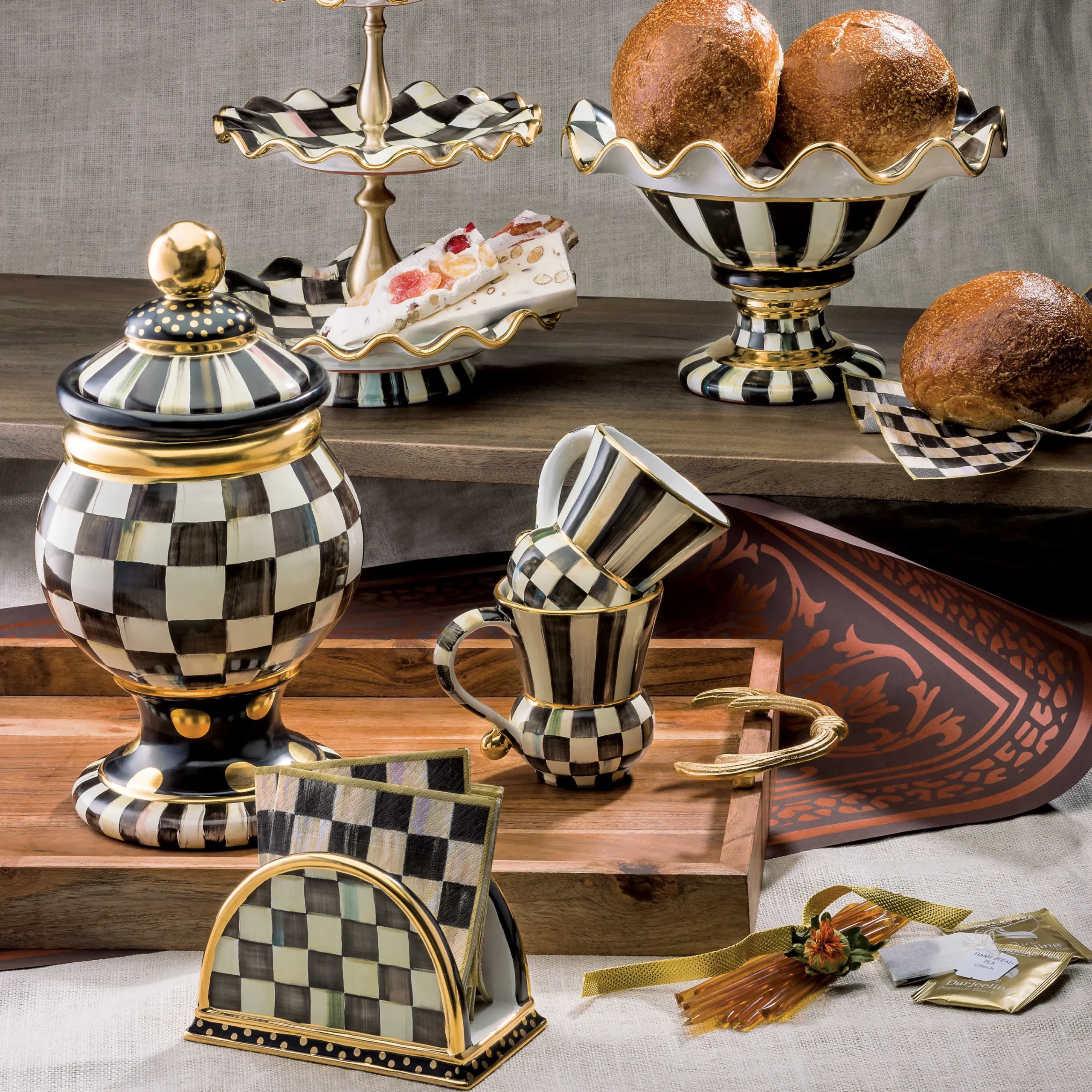 MacKenzie-Childs Courtly Check Ceramic Serving Platter| Serveware