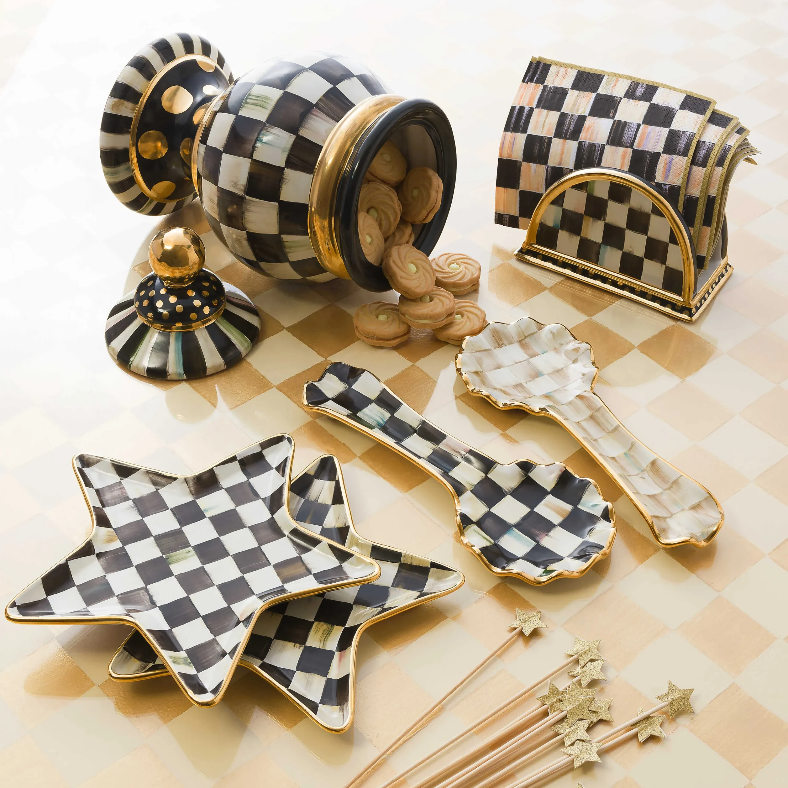 MacKenzie-Childs Courtly Check Ceramic Spoon Rest| Kitchen Utensils & Tools