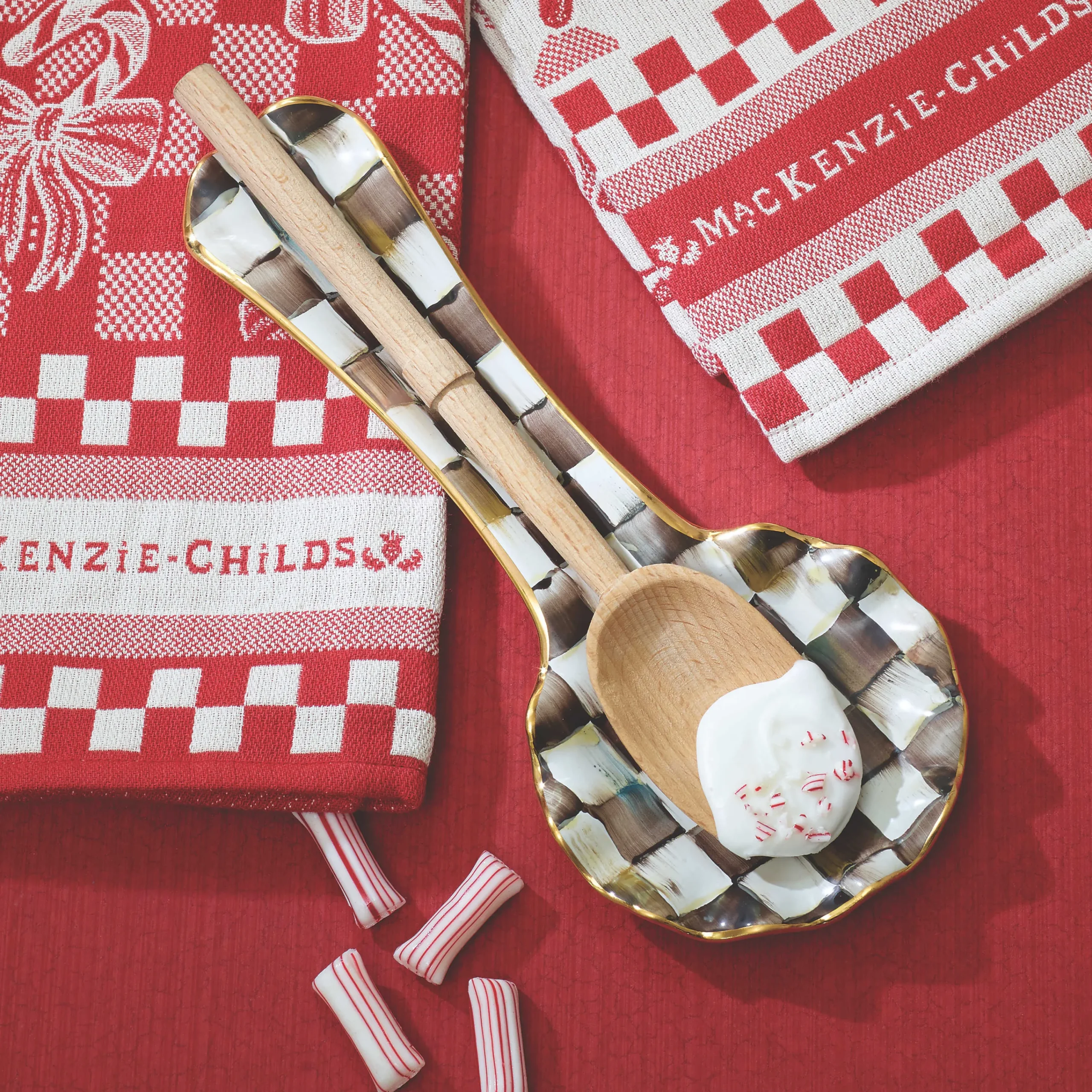 MacKenzie-Childs Courtly Check Ceramic Spoon Rest| Kitchen Utensils & Tools