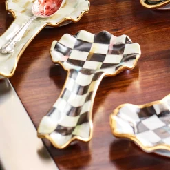 MacKenzie-Childs Courtly Check Ceramic Spoon Rest| Kitchen Utensils & Tools