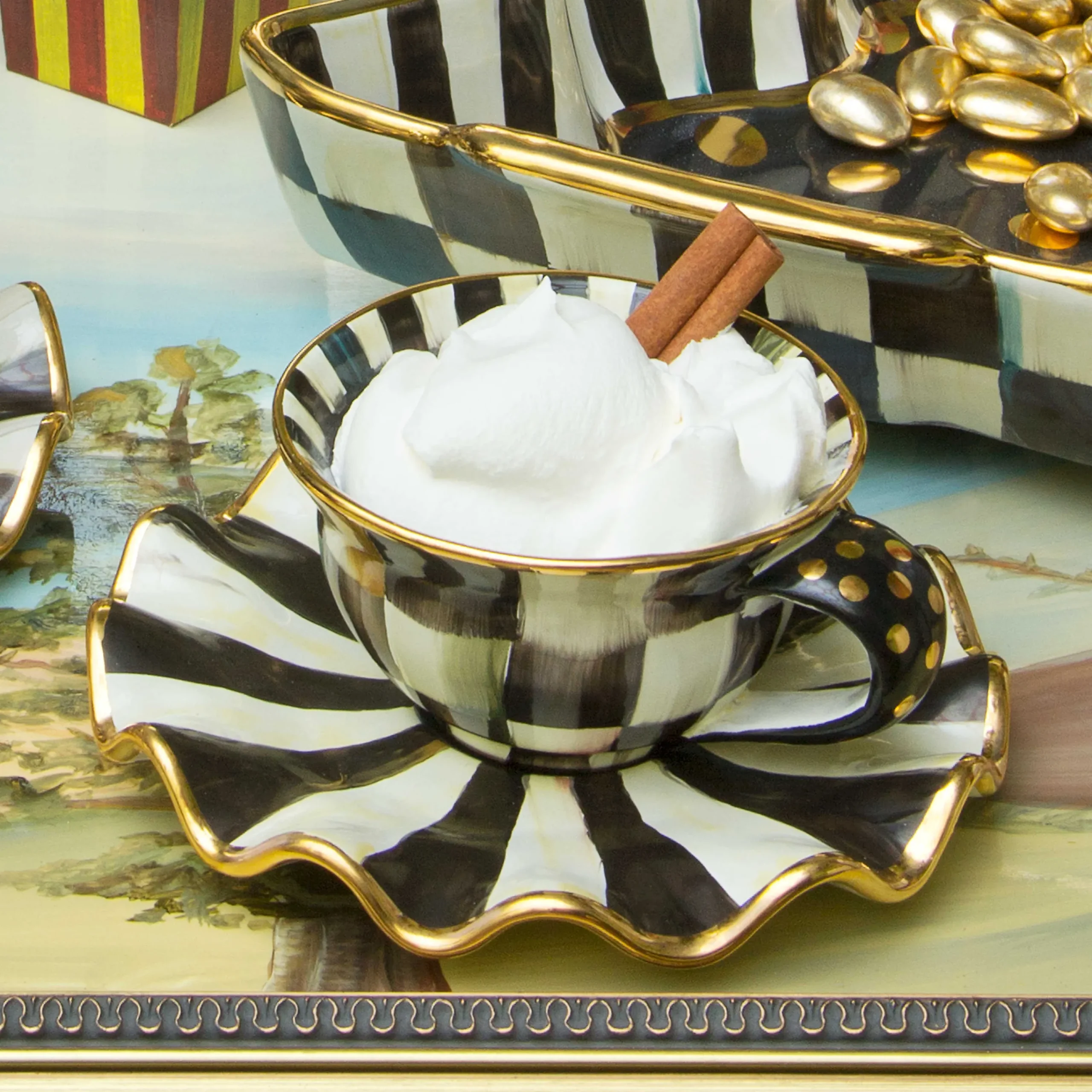MacKenzie-Childs Courtly Check Ceramic Teacup| Dinnerware & Flatware