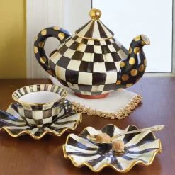 MacKenzie-Childs Courtly Check Ceramic Teacup| Dinnerware & Flatware