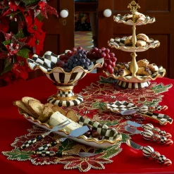 MacKenzie-Childs Courtly Check Ceramic Three Tier Sweet Stand| Bar Entertaining|Serveware