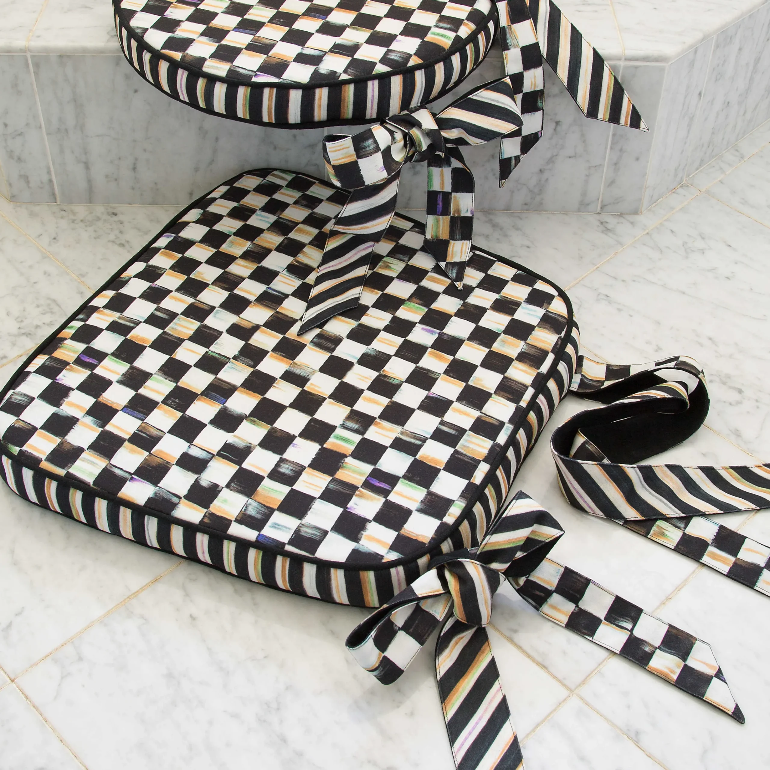 MacKenzie-Childs Courtly Check Chair Cushion| Pillows, Throws, & Cushions